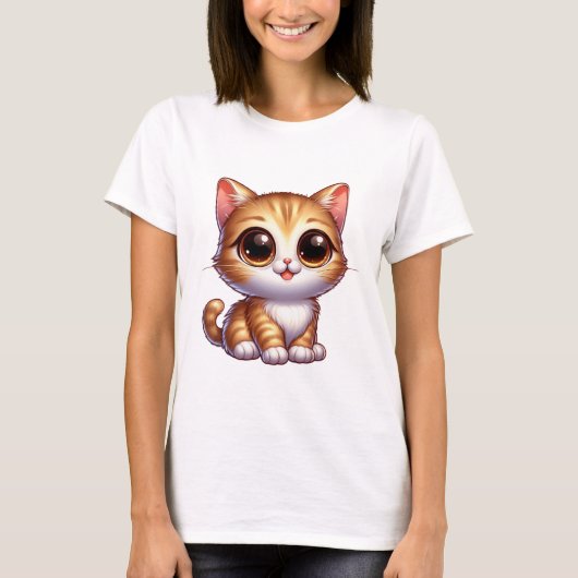 T-shirt chatte émotionnel pour filles et femmes (Devant)