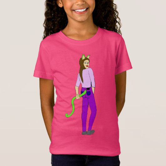 T-Shirt chatte fille    (Devant)