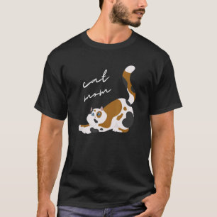 T-shirt Chatte maman noire blanche et fauve pour chat