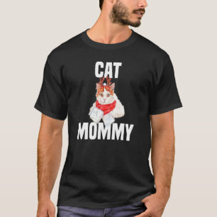 T-shirt Chatte mignonne avec le costume de rennes chat mam
