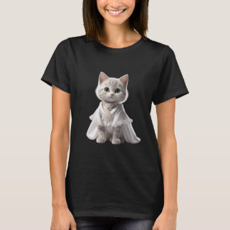 T-shirt chatte mignonne portant des vêtements, chaton drôl