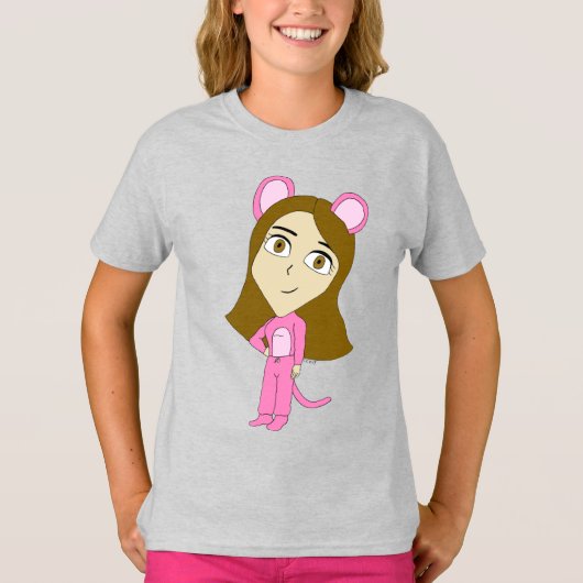 T-shirt chatte rose (Devant)