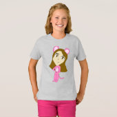 T-shirt chatte rose (Devant entier)