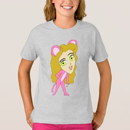 T-shirt chatte rose (Devant)