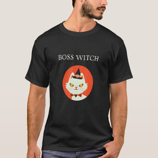 T-shirt Chatte Sorcière Patronne (Devant)