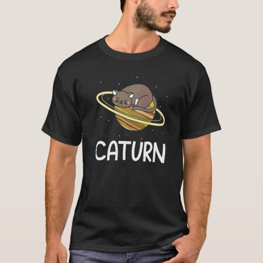 T-shirt Chaturn Propriétaire de chat Planètes de l'espace (Devant)