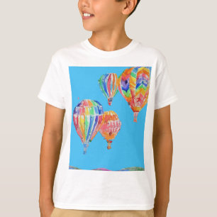 T-shirt Chaud Air Balloon Aquarelle Garçons colorés T-shir