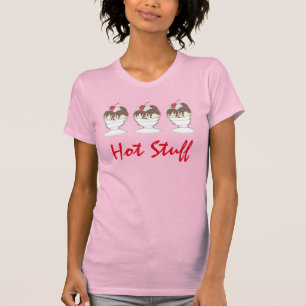 T-shirt CHAUD BOULOT Hot Fudge Crème de glace Sundae Sunda