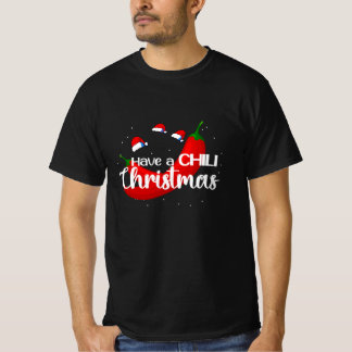 T-shirt Chaud Chili Pepper Design de Noël, Unisex