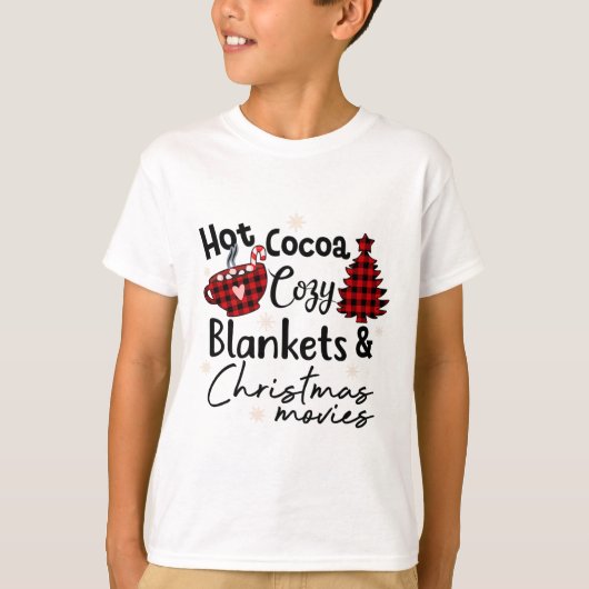T-shirt Chaud Cocoa Couvertures douillettes Noël Films Buf (Devant)