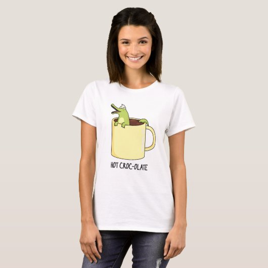T-shirt Chaud Croc-colate Funny Crocodile Pun (Devant entier)