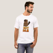 T-shirt Chaud Dam Funky Cool Beaver Pun (Devant entier)