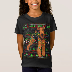 T-Shirt Chaud de Noël moche style Funny Airedale Terrier C