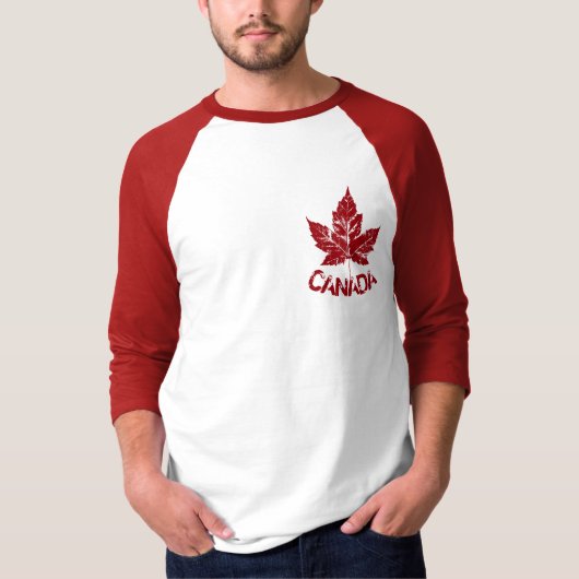 T-shirt Chaud maillot Canada Rétro feuille d'érable Souven (Devant)