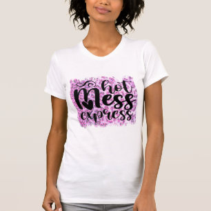 T-shirt Chaud Mess Express rose léopard Perdu Chemise