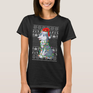 T-shirt Chaud moche style Noël Lumières Père Noël Wolf Chr