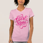 T-shirt Chaud rose fille Boss (Devant)