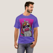 T-shirt Chaud rose Parties scintillant Unicorn Jersey Nom  (Devant entier)