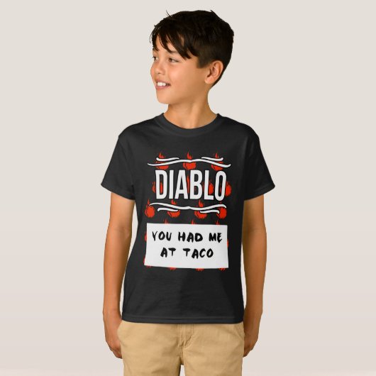 T-shirt CHAUD SAUCES Groupe Halloween DIABLO SAUCE Vous M' (Devant entier)