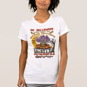 T-shirt Chaudière de chat de fantôme de citrouille Devenez
