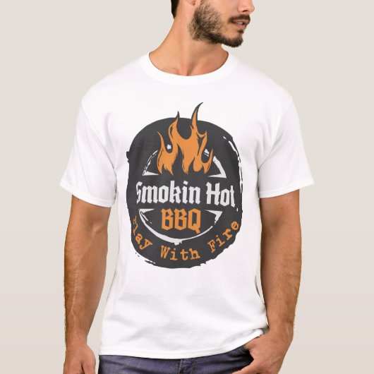 T-shirt Chauffage BBQ Véritable Hommes chemise BBQ (Devant)