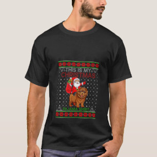 T-shirt Chauffage Xmas moche style Père Noël équitation Ch