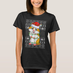 T-shirt Chauffant style de Noël Lumières Père Noël Hamster