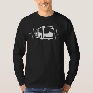 T-shirt Chauffeur d'autobus Profession d'emploi Heartbeat
