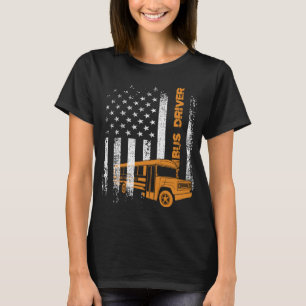 T-shirt Chauffeur de bus patriotique Drapeau américain des