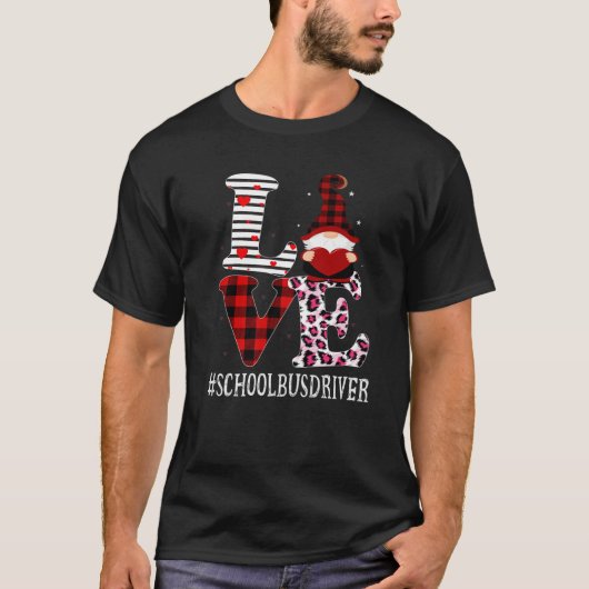 T-shirt Chauffeur de bus scolaire Aimer les femmes léopard (Devant)