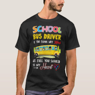 T-shirt Chauffeur de bus scolaire Coeur mignon Appréciatio