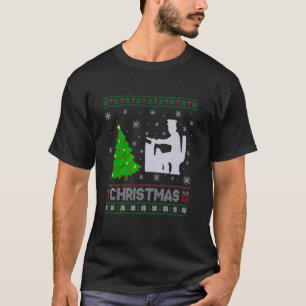 T-shirt Chauffeur de bus scolaire Feu d'arbre Noël moche N