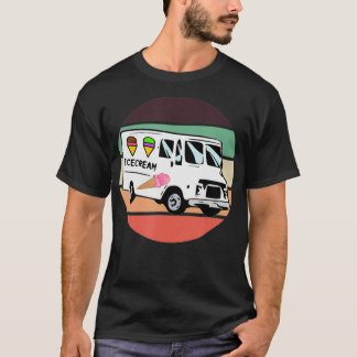 T-shirt Chauffeur de camion à crème glacée Pastel Hipster