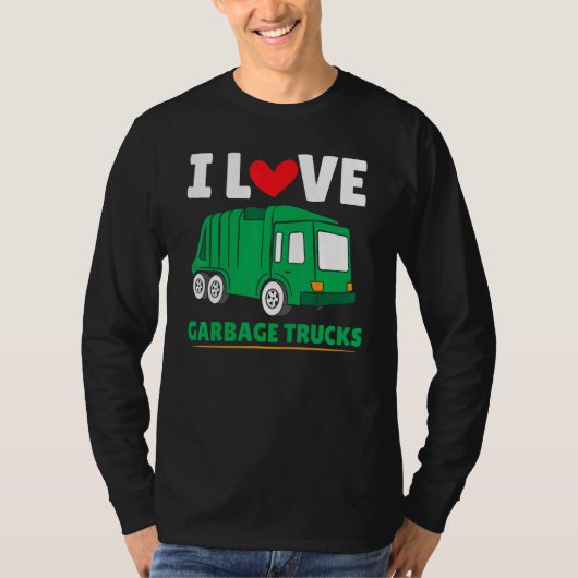 T-shirt Chauffeur de camion de vidange Jour J'aime Garbage (Devant)