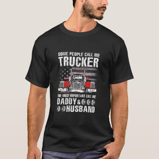 T-shirt Chauffeur de camion père et mari (Devant)