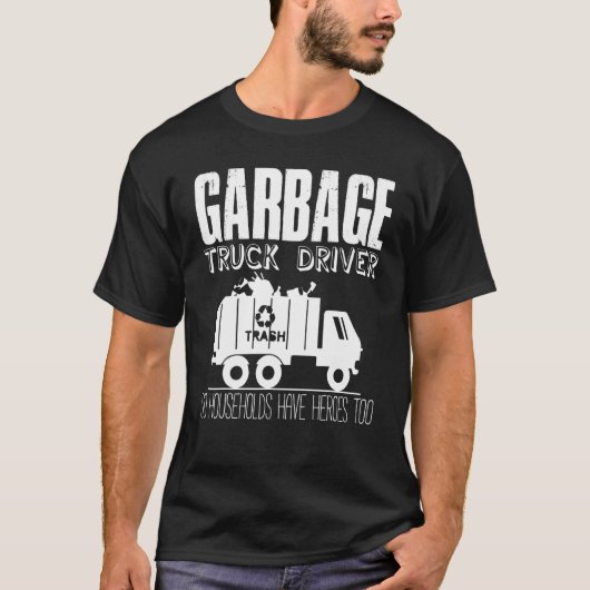 T-shirt Chauffeur de camion-poubelle Chariot Camions de re (Devant)