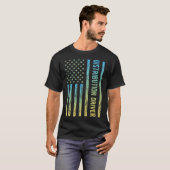 T-shirt Chauffeur de distribution bleu jaune (Devant entier)