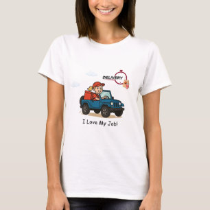 T-shirt Chauffeur de Livraison de Nourriture Rapide Dessin