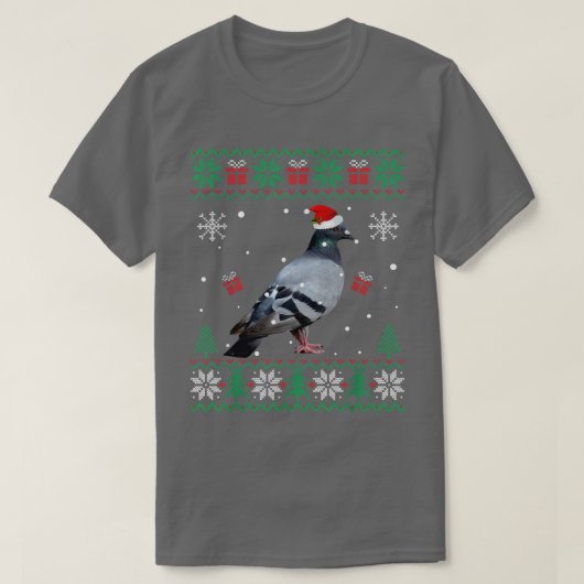 T-shirt Chauffeur de pyjama de Noël Pigeon Animaux Amoureu (Design devant)
