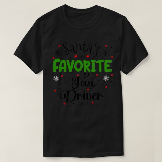 T-shirt Chauffeur de taxi favori Santas Git de Noël (Design devant)