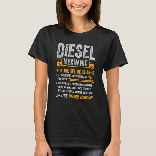 T-shirt Chauffeur semi-conducteur de camion diesel (Devant)