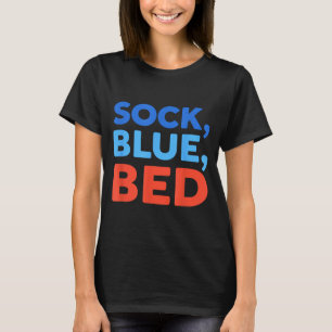 T-shirt Chaussette Lit Bleu Mème Drôle 