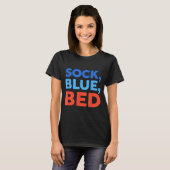 T-shirt Chaussette Lit Bleu Mème Drôle (Devant entier)