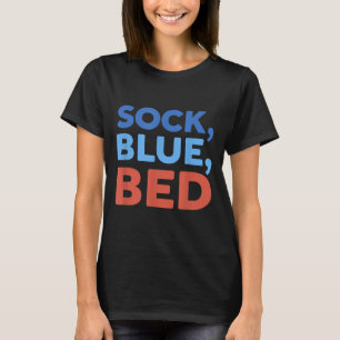 T-shirt Chaussette Lit Bleu Mème Drôle _1 