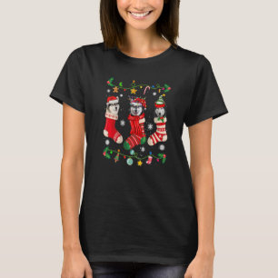 T-shirt Chaussettes de Noël Chien Xmas Husky de Sibérie