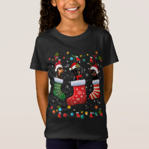 T-Shirt Chaussettes de Noël Dachshund Funny Noël Pyjama Ch