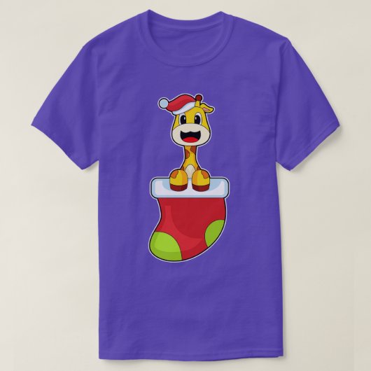 T-shirt Chaussettes de Noël de la Giraffe (Design devant)