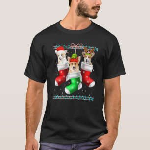 T-shirt Chaussettes de Noël pour chien Corgi Pyjama de Noë