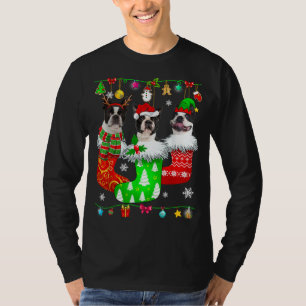 T-shirt Chaussettes de Noël Pyjama Boston Terrier Chien Ch