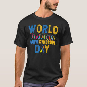 T-shirt Chaussettes Ruban Jaune Bleu Journée Mondiale de l
